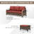 Outdoor Wicker Rattan Patio Sofa with Cushions and Ottomans-115358056