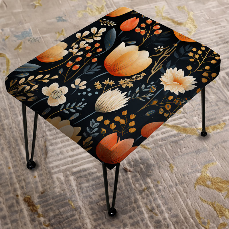 Motif floral Farmhouse Playful Oasis - Repose-pieds rectangulaire floral