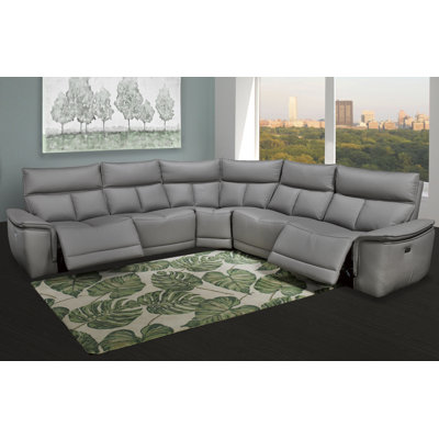 Rhonda Faux Leather Reclining Curved Sectional Symmetrical