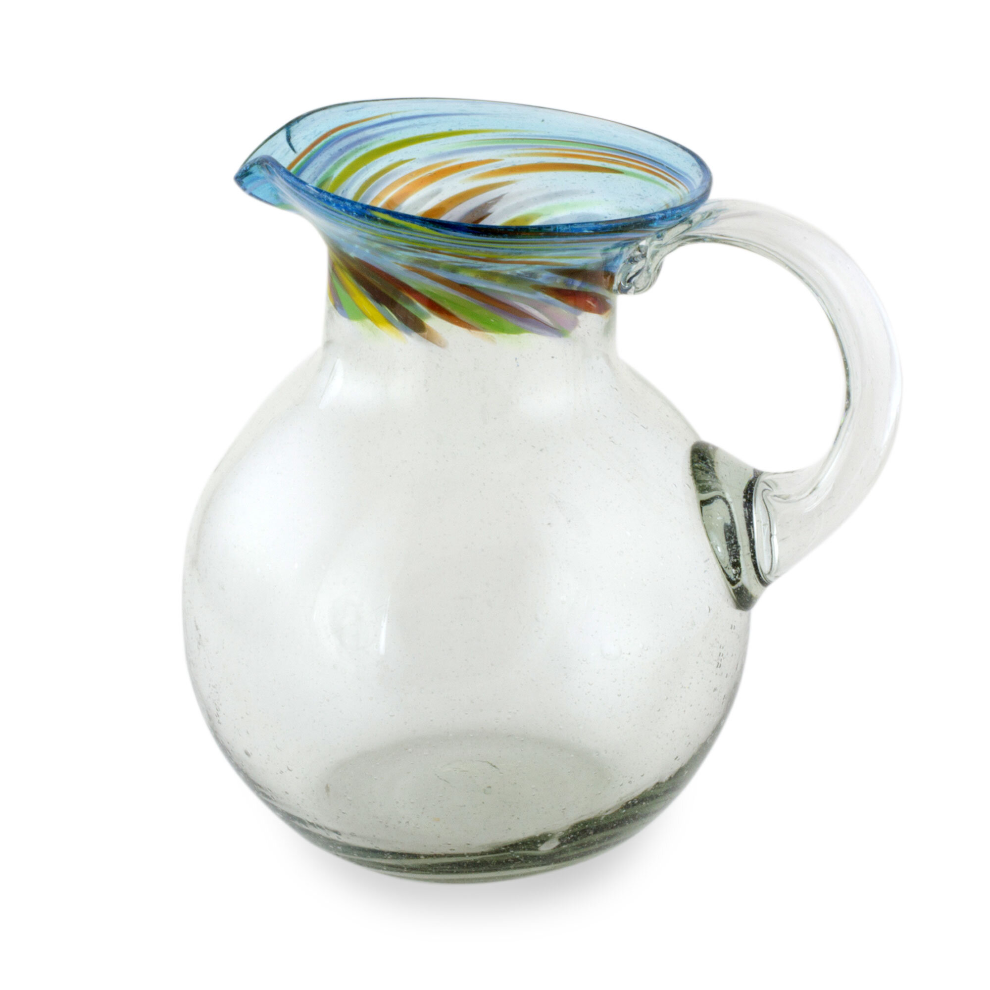 World Menagerie Confetti Path Blown Glass 84 oz. Pitcher