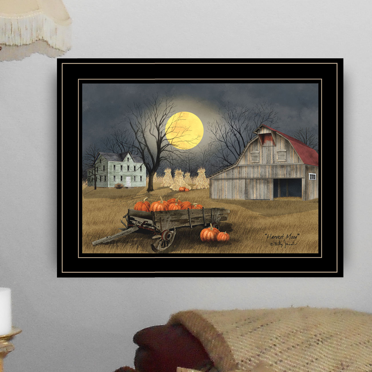 Lark Manor™ Harvest Moon Framed Wall Art for Living Room, Home Wall