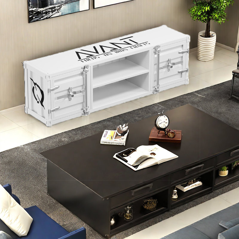 Crédence de rangement l 59,05 po Mulero, Blanc