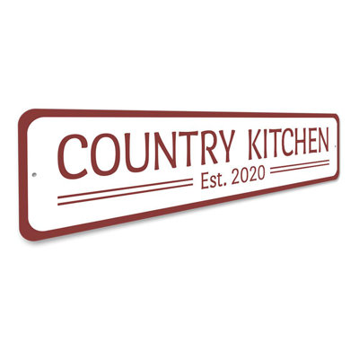 Country Kitchen Year Aluminum Sign