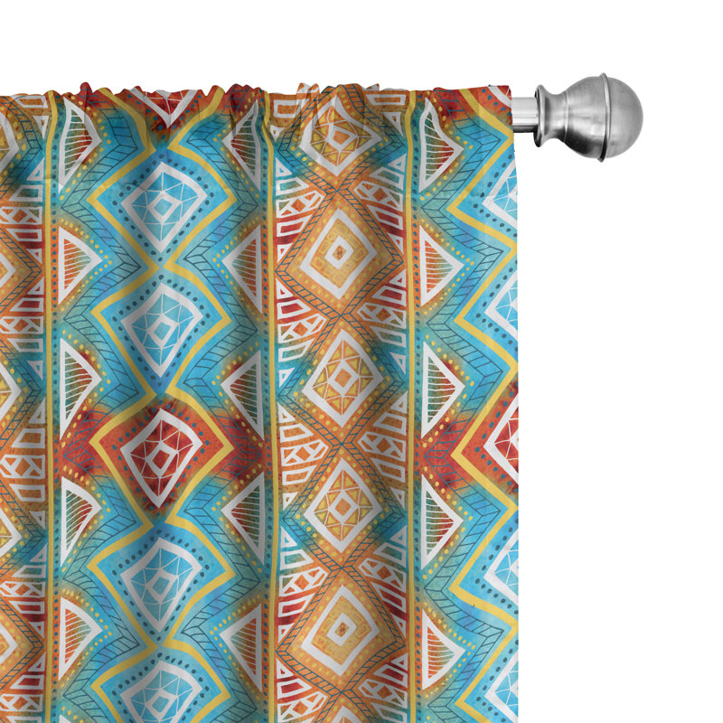 Bohemian Semi-Sheer Rod Pocket Curtain Panels, 28" x 84"