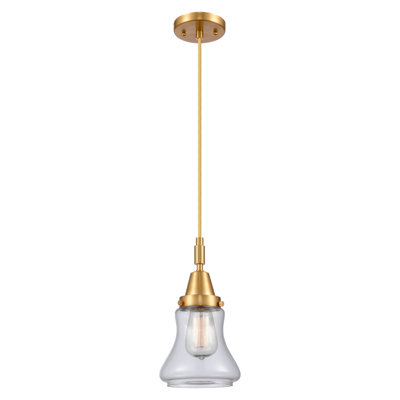 Downtown Urban - Caden Bellmont - 1 Light 7" Cord Hung Mini Pendant - Polished Chrome Finish - Clear Shade