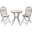 Ensemble de table bistro pliable 3 pièces brun clair et beige avec chaises H 35 "- JFH918A-394412960