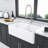 White Farmhouse Sink - 33 Inch Kitchen Sink Apron Front Double Bowl 50/50 White Ceramic Kitchen Farm Sink