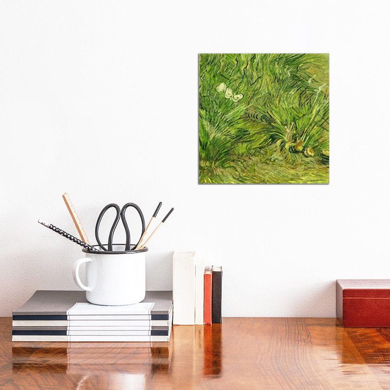 Two White Butterflies by Vincent Van Gogh - Wrapped Canvas Painting, 30.48 cm H x 30.48 cm W