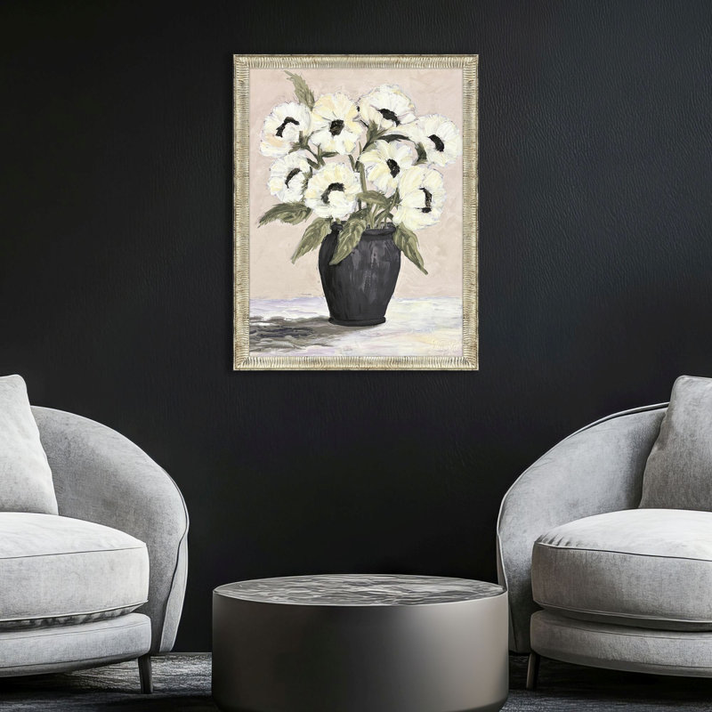 White Flowers Framed Art