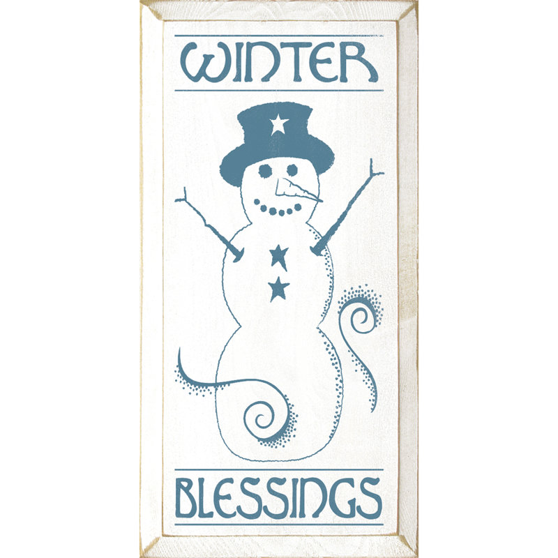 "winter bénédiction" , art textuel sur bois