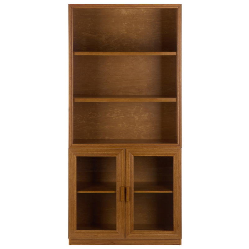 Bibliothèque à porte en verre Jollie l 36 po x P 16,5 po x H 78 po