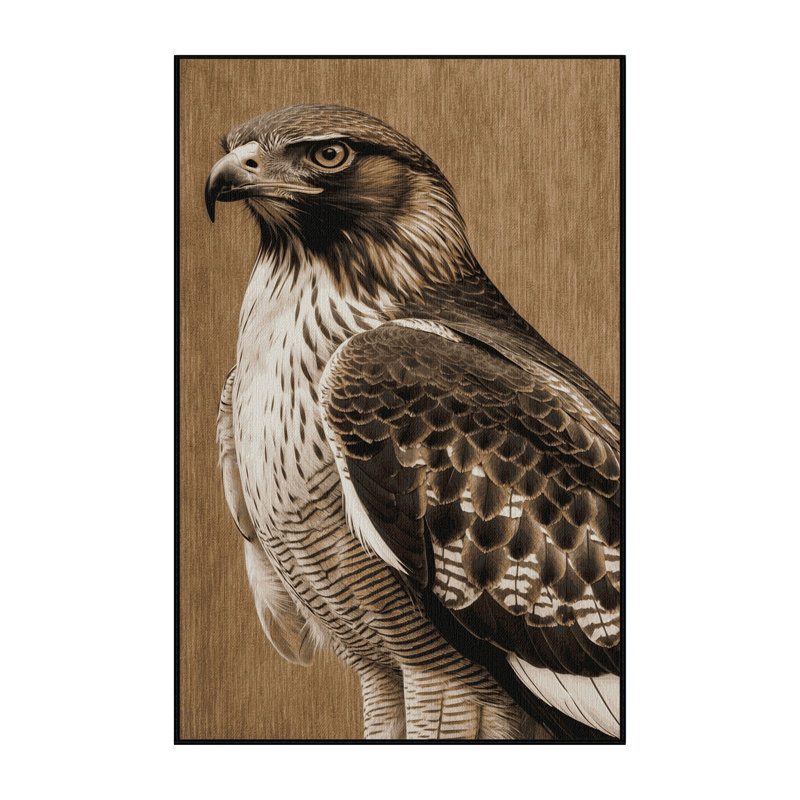 Washable Northern Goshawk Birds Area Rug, Rectangle 8' x 12'