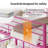 Pink Full Metal Loft Bed Frame With L-Shaped Desk, 2 Charging Stations, Storage Shelves, 4 Drawers, LED Lights-569013682
