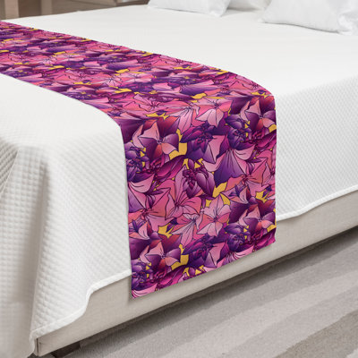 Ambesonne Floral Bed Runner Tropical Flowers Art Multicolor
