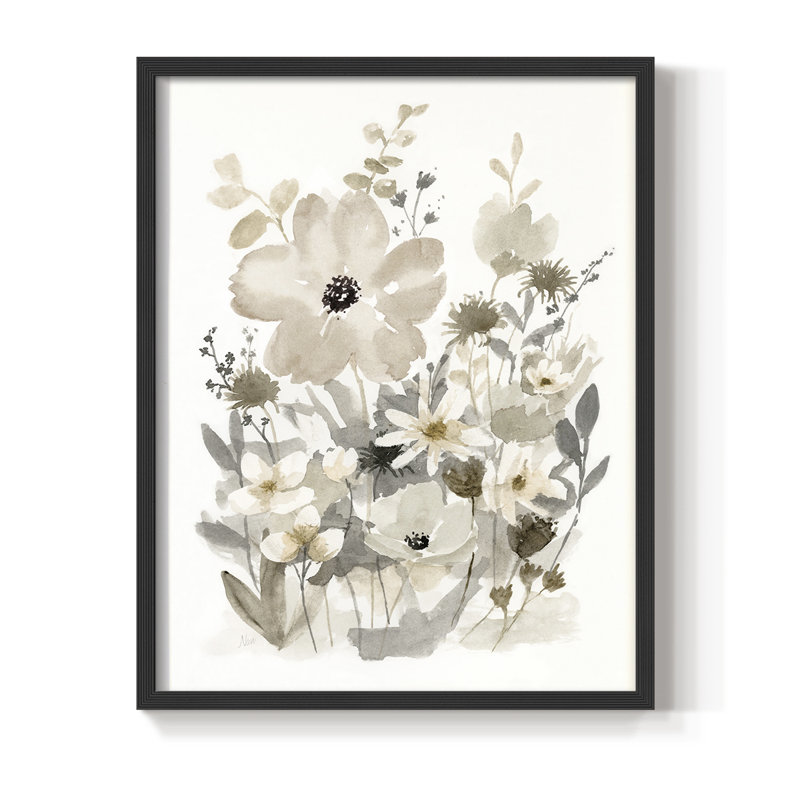 «Neutral Nature I», reproduction encadrée - bois massif, Noir, H 10 po x l 8 po