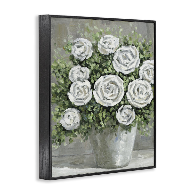 Fleurs de renoncule en pot par Dogwood Portfolio bg-156, Giclée encadrée noir minuit, H 30 po x l 24 po