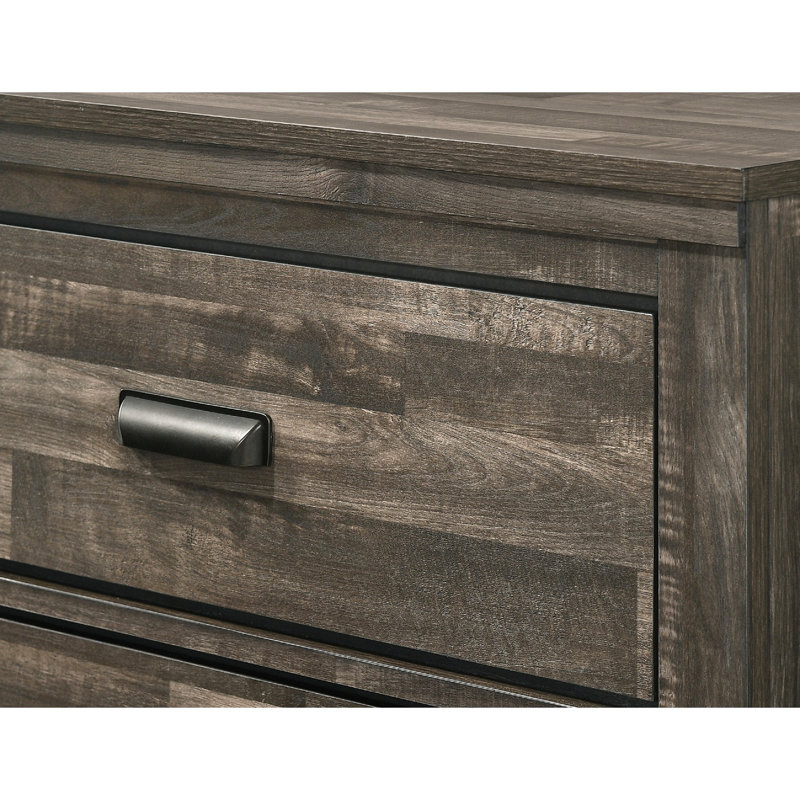 Table de chevet 2 tiroirs Contemporary, Brun