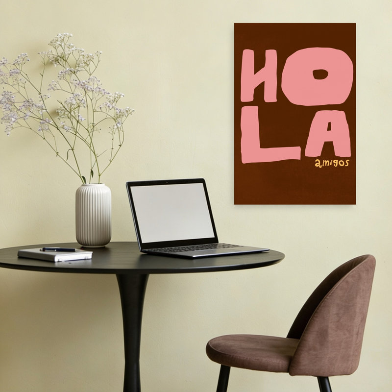 Reproduction d'art moderne ludique Holaamigos, 24" H x 16" W