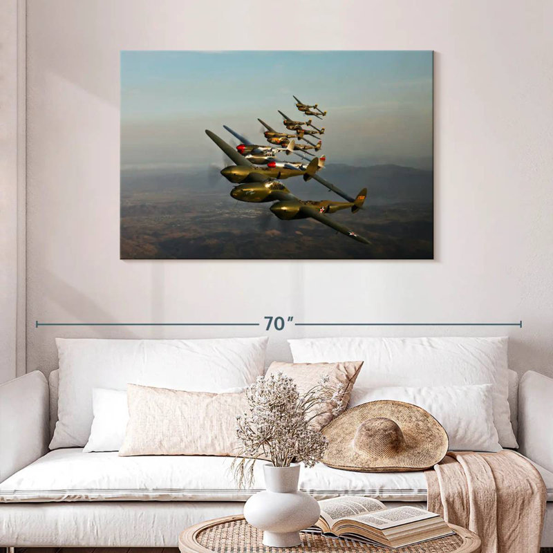 Mehar Lockheed P-38 Lightning Aircraft, 30'' H x 45'' W