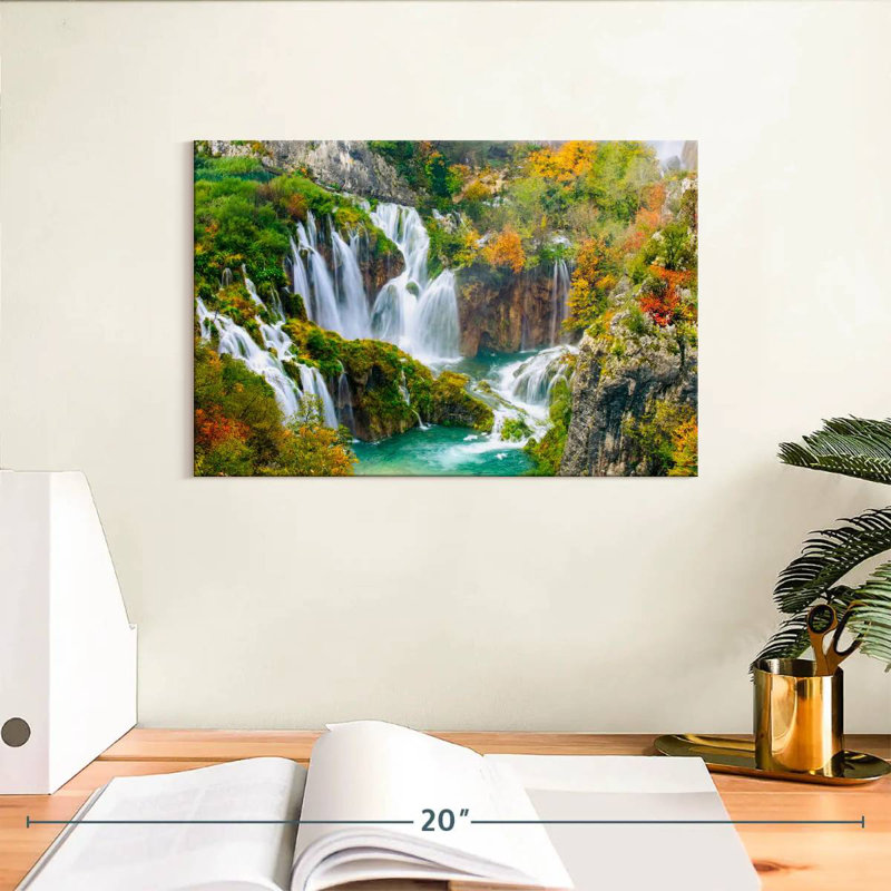 Alvord Autumn Plitvice Waterfalls, 8" H x 12" W