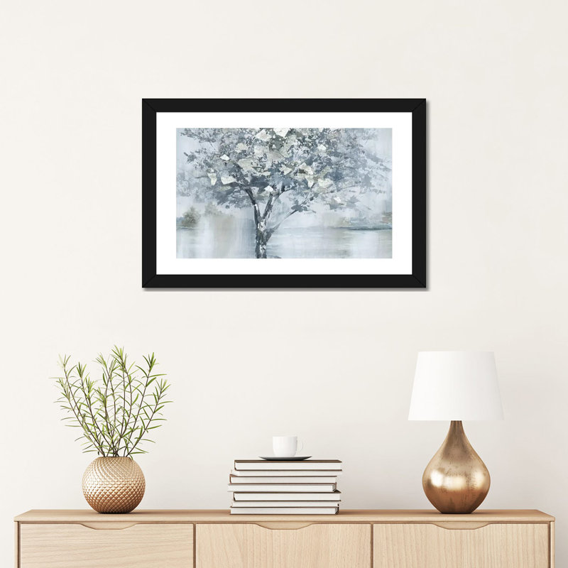 «Foil Foliage» par Nan - impression, H 16 po x l 24 po x P 1 po, Cadre noir