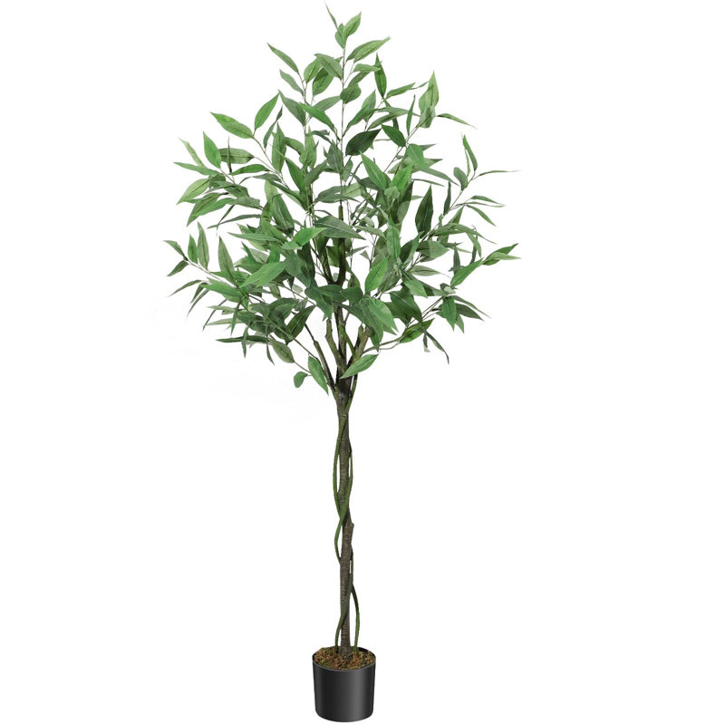 Artificial Tree Plant Eucalyptus Tree Tall, 60" H x 6" W x 6" D