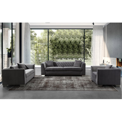 Gagnon Velvet Living Room Set