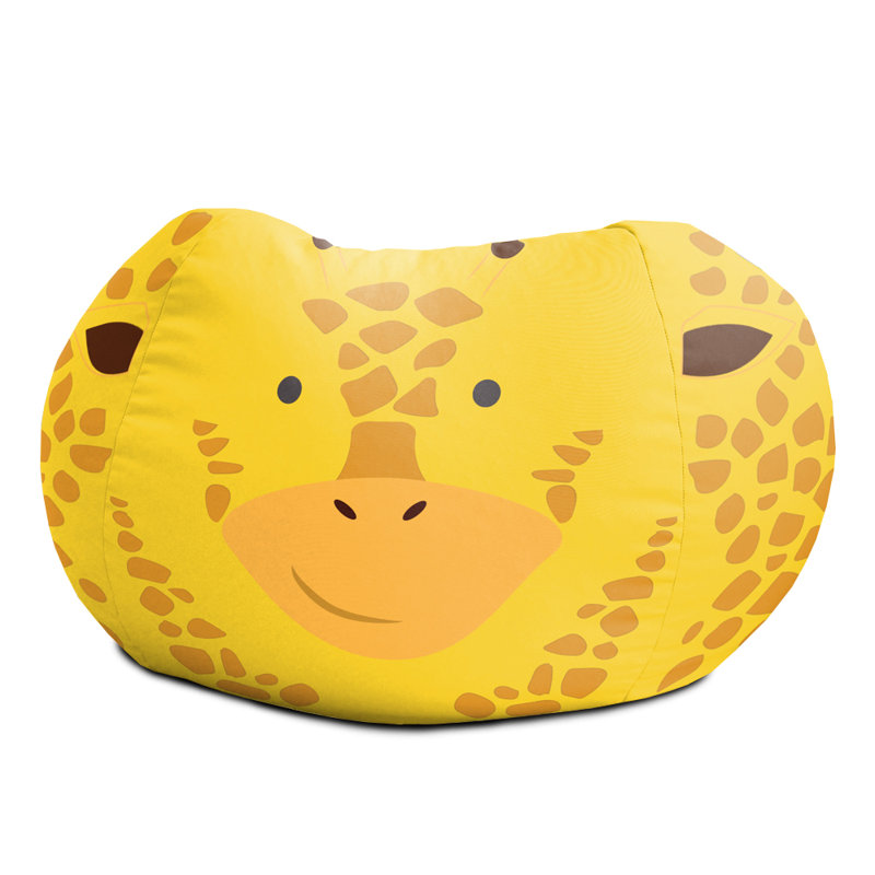 rucomfy Beanbags Kids Animal Printed Bean Bag Chair. Pre Filled Safe Toddler Bedroom Seat Comfy Children Playroom Furniture Decor. Machine Washable