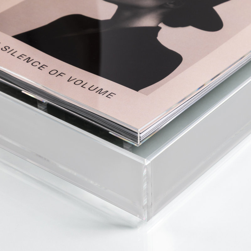 Magazine Float Frame for 8.5x11 Booklets, Frost