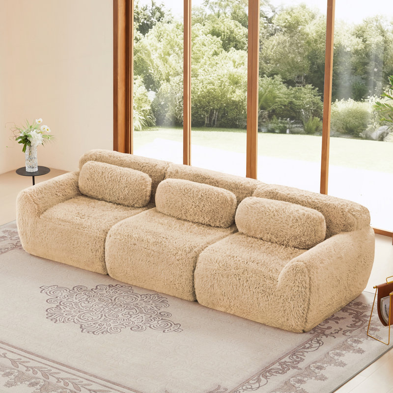 Canapés modulaires modulaires pour canapé, H 28,7 po x l 114,7 po x P 40,9 po, Kaki pâle