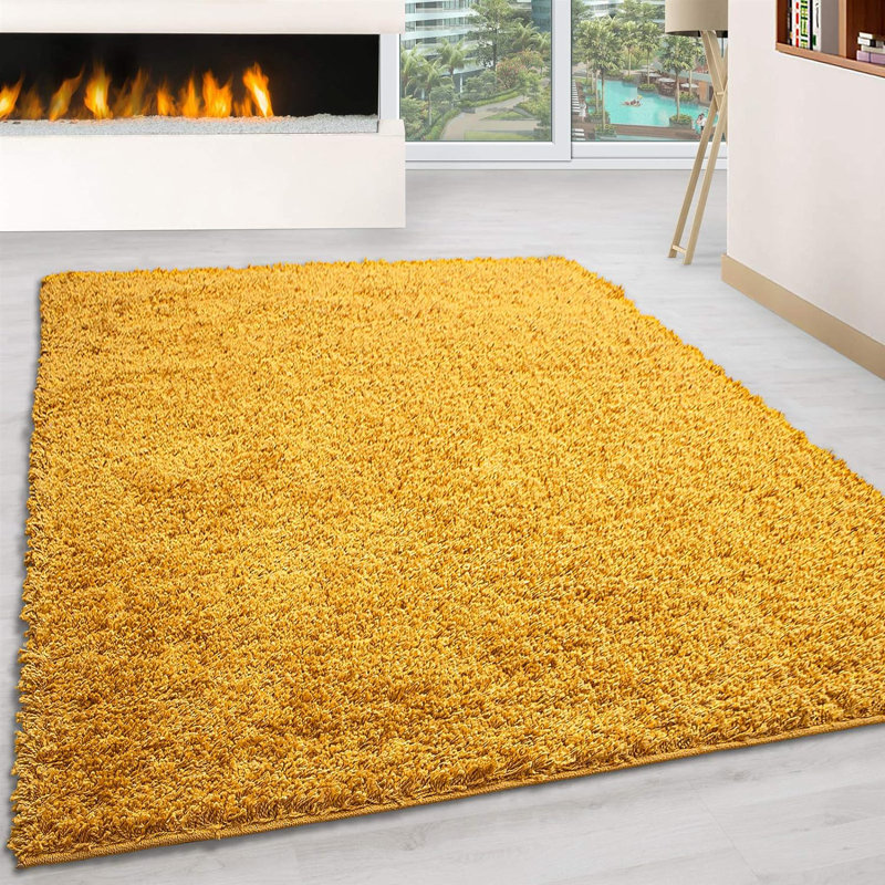 Audrone Solid Colour Shag Area Rug, Rectangle 80 x 150cm