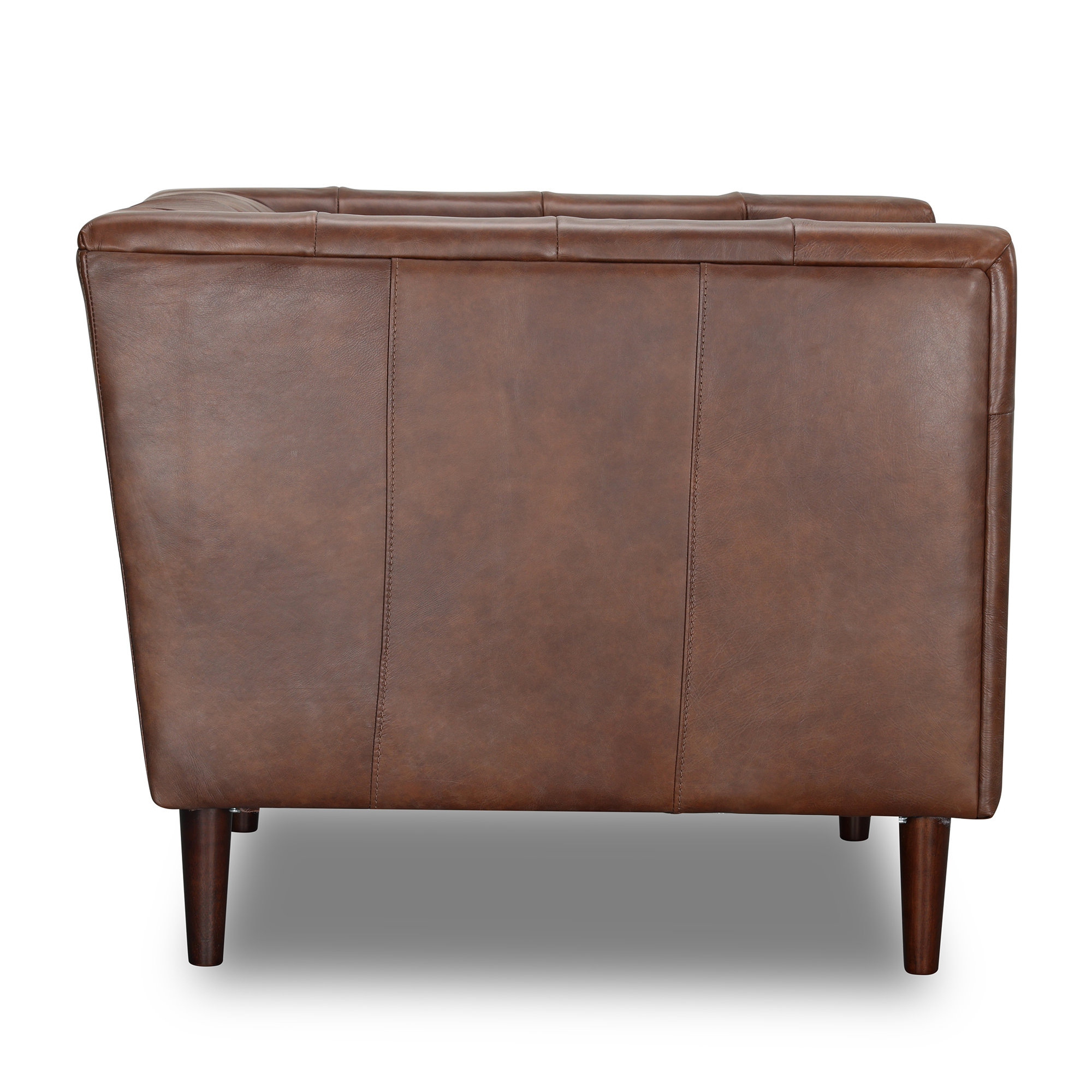 Cornelia Upholstered Club Chair, Vintage Tobacco Top Grain Leather