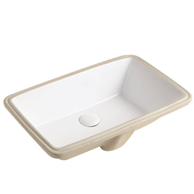 Jade Bath Janie 7.08'' White Vitreous China Rectangular Bathroom Sink with Overflow
