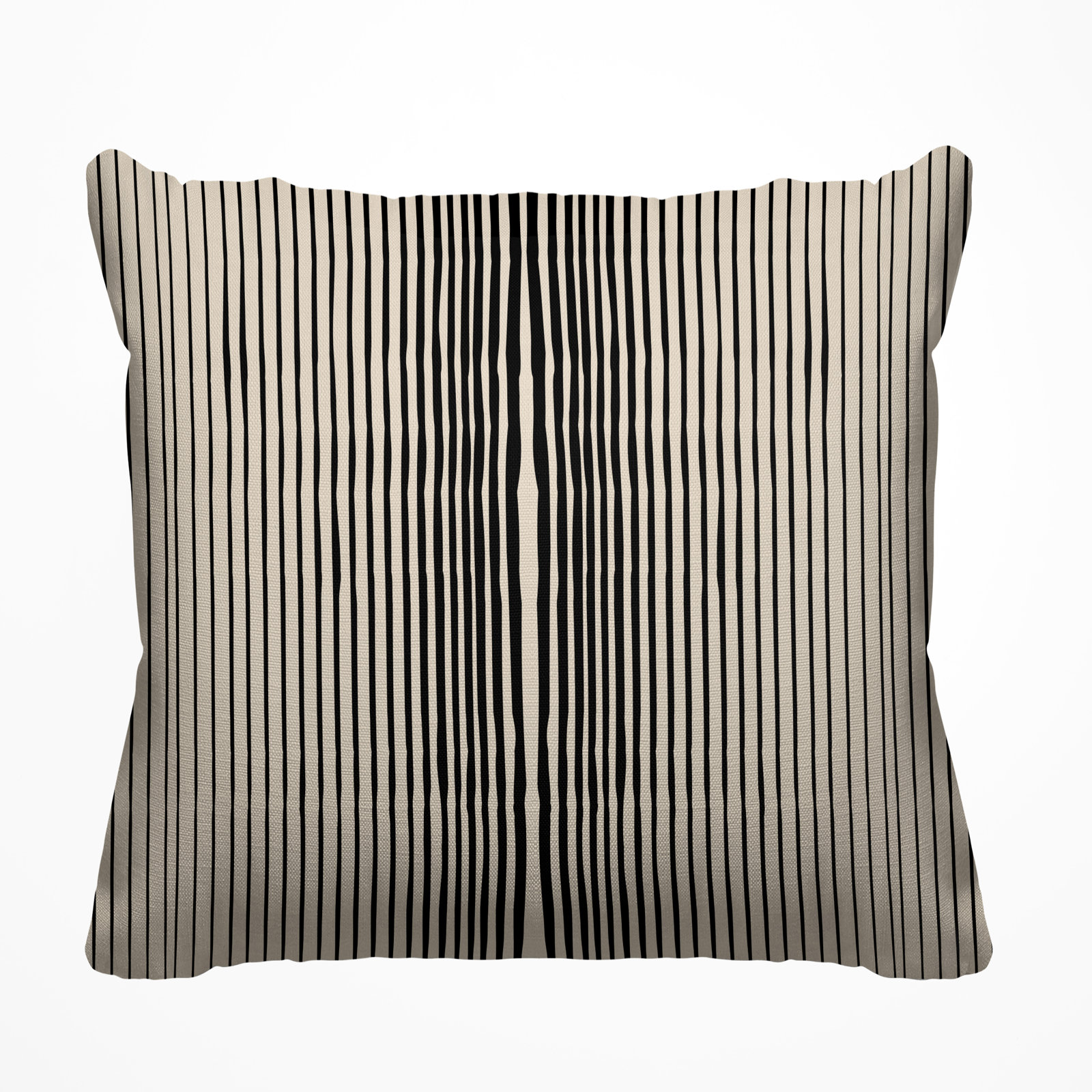 Ash Striped Indoor/Outdoor Throw Pillow, 18" x 18", Fawn