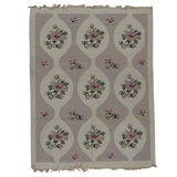 Hand Knotted Wool Area Rug in Ivory