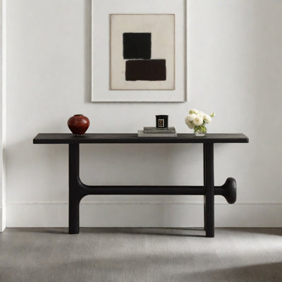Console rétro en bois massif minimaliste