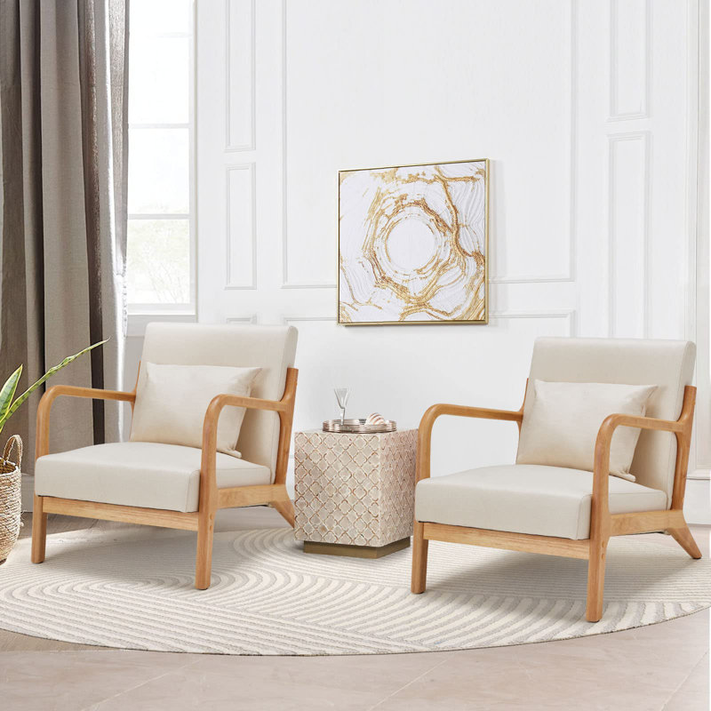 Upholstered Armchair, White