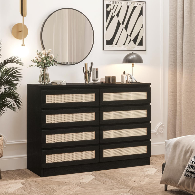 34.8 cm W Chest of 8 Drawers, Black