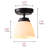 Lashyra 1-Light Opal Glass Dimmable Semi-Flush Mount Light