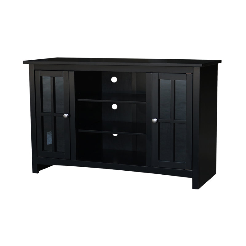 Kavien Solid Wood TV Stand for TVs up to 55", Black
