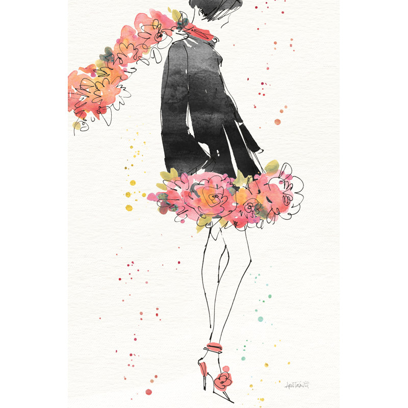 Floral Fashion IV V2 by Anne Tavoletti - Wrapped Canvas Painting, 122cm H x 81cm W x 3.8cm D