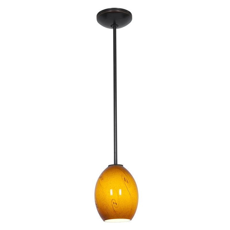 Norberg 1 - Light Single Pendant, Oil Rubbed Bronze, Rod, Red Sky