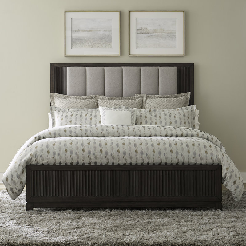 Keniston Upholstered Bed, Dresser & Mirror, Chest, Nightstand Bedroom Set, King