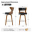 Tabouret de comptoir pivotant avec dossier en bois cintré Storm-829952470