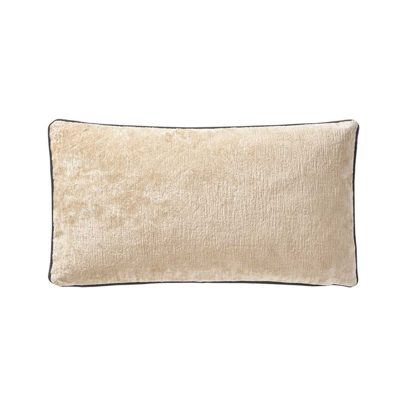 Boromee Velvet Pillow Cover & Insert, Ivory, Rectangle 13"H x 22"W