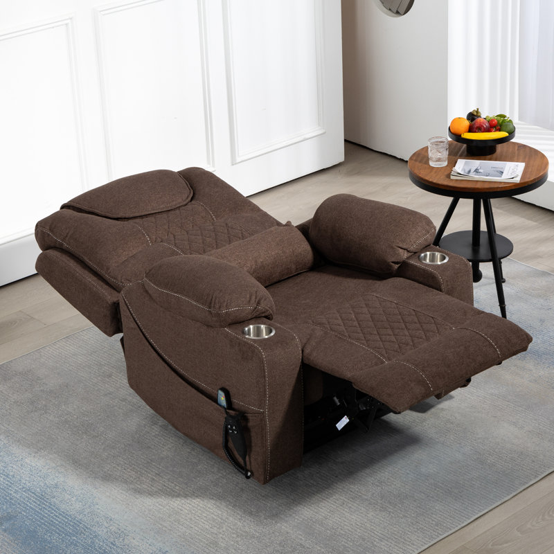 Oversized Lift Chair Lay Flat 74.2" Length, Large Power Lift Recliner For Elderly, Extra Wide Heated Massage Chair For Big And Tall In 25" Seat Width, 400 Lbs