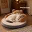 Caricature de lit rond pour chat avec grand dossier et coussin amovible lavable antidérapant à base imperméable toutes saisons, canapé-lit moelleux en velours pour petits chiens de taille moyenne et chiens de moins de 15 lb brun 20,5 x 8,7 po-131243050