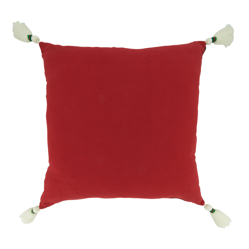 Joulu Collection Tassels Throw Pillow, Polyester/Polyfill