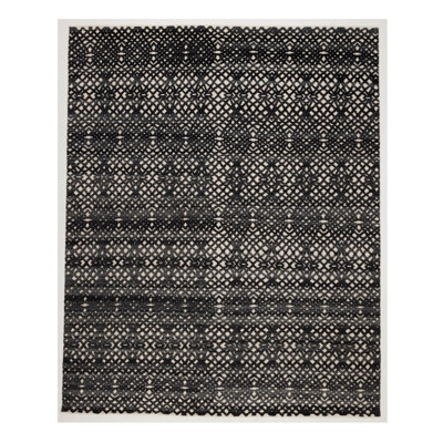 Handmade Cotton and Silk Geometric Area Rug
