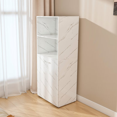 Bureau en marbre blanc extensible avec rangement et roues mobiles